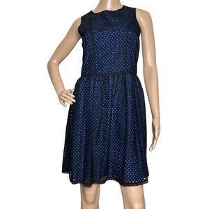 Everly fit & flare blue and black dress, NWT, Medium